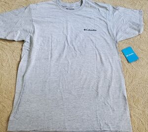 NWT Columbia Men's American Flag T-shirt. Outdoor/Fishing. Sz XL Gray Heather